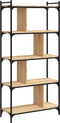 vidaXL - Boekenkast - 5-laags - 76x32x158 - cm - bewerkt - hout - sonoma - eikenkleur