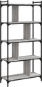 vidaXL - Boekenkast - 5-laags - 76x32x158 - cm - bewerkt - hout - grijs - sonoma