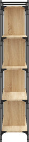vidaXL - Boekenkast - 5-laags - 76x32x158 - cm - bewerkt - hout - sonoma - eikenkleur