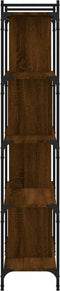vidaXL - Boekenkast - 5-laags - 76x32x158 - cm - bewerkt - hout - bruin - eikenkleur