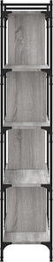 vidaXL - Boekenkast - 5-laags - 76x32x158 - cm - bewerkt - hout - grijs - sonoma