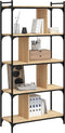 vidaXL - Boekenkast - 5-laags - 76x32x158 - cm - bewerkt - hout - sonoma - eikenkleur