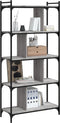 vidaXL - Boekenkast - 5-laags - 76x32x158 - cm - bewerkt - hout - grijs - sonoma