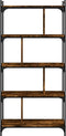 vidaXL - Boekenkast - 5-laags - 76x32x158 - cm - bewerkt - hout - gerookt - eikenkleur