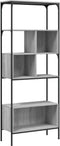 vidaXL - Boekenkast - 5-laags - 76x33x188,5 - cm - bewerkt - hout - grijs - sonoma