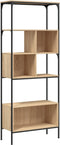 vidaXL - Boekenkast - 5-laags - 76x33x188,5 - cm - bewerkt - hout - sonoma - eiken