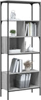 vidaXL - Boekenkast - 5-laags - 76x33x188,5 - cm - bewerkt - hout - grijs - sonoma