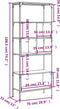 vidaXL - Boekenkast - 5-laags - 76x33x188,5 - cm - bewerkt - hout - bruineikenkleur