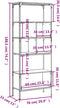 vidaXL - Boekenkast - 5-laags - 76x33x188,5 - cm - bewerkt - hout - grijs - sonoma