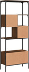 vidaXL - Boekenkast - 5-laags - 76x33x188,5 - cm - bewerkt - hout - bruineikenkleur