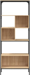 vidaXL - Boekenkast - 5-laags - 76x33x188,5 - cm - bewerkt - hout - sonoma - eiken