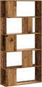 vidaXL - Boekenkast - 5-laags - 80,5x23,5x162,5 - cm - bewerkt - hout - oud - hout
