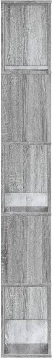 vidaXL - Boekenkast - 5-laags - 80,5x23,5x162,5 - cm - bewerkt - hout - grijs - sonoma