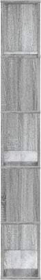 vidaXL - Boekenkast - 5-laags - 80,5x23,5x162,5 - cm - bewerkt - hout - grijs - sonoma