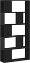 vidaXL - Boekenkast - 5-laags - 80,5x23,5x162,5 - cm - bewerkt - hout - zwart