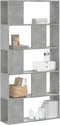 vidaXL - Boekenkast - 5-laags - 80,5x23,5x162,5 - cm - bewerkt - hout - betongrijs