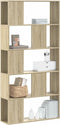 vidaXL - Boekenkast - 5-laags - 80,5x23,5x162,5 - cm - bewerkt - hout - sonoma - eiken