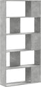 vidaXL - Boekenkast - 5-laags - 80,5x23,5x162,5 - cm - bewerkt - hout - betongrijs