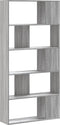 vidaXL - Boekenkast - 5-laags - 80,5x23,5x162,5 - cm - bewerkt - hout - grijs - sonoma