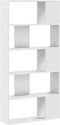 vidaXL - Boekenkast - 5-laags - 80,5x23,5x162,5 - cm - bewerkt - hout - wit