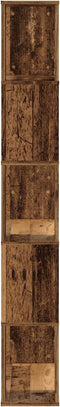vidaXL - Boekenkast - 5-laags - 80,5x23,5x162,5 - cm - bewerkt - hout - oud - hout