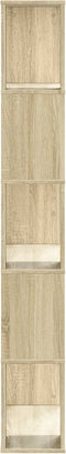 vidaXL - Boekenkast - 5-laags - 80,5x23,5x162,5 - cm - bewerkt - hout - sonoma - eiken