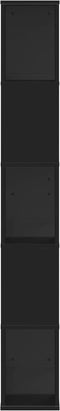 vidaXL - Boekenkast - 5-laags - 80,5x23,5x162,5 - cm - bewerkt - hout - zwart