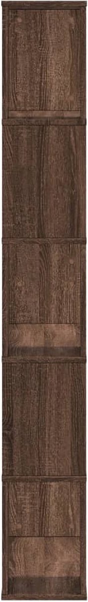 vidaXL - Boekenkast - 5-laags - 80,5x23,5x162,5 - cm - hout - bruin - eikenkleurig