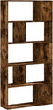 vidaXL - Boekenkast - 5-laags - 80,5x23,5x162,5 - cm - hout - gerookt - eikenkleurig