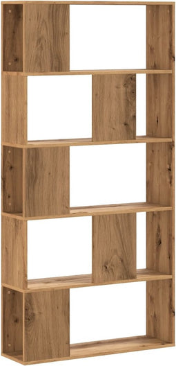 vidaXL - Boekenkast - 5-laags - 80,5x23,5x162,5 - cm - hout - artisanaal - eiken