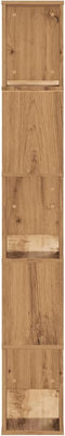 vidaXL - Boekenkast - 5-laags - 80,5x23,5x162,5 - cm - hout - artisanaal - eiken