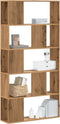 vidaXL - Boekenkast - 5-laags - 80,5x23,5x162,5 - cm - hout - artisanaal - eiken