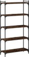vidaXL - Boekenkast - 5-laags - 80x30x154 - cm - bewerkt - hout - gerookt - eikenkleur
