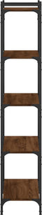 vidaXL - Boekenkast - 5-laags - 80x30x154 - cm - bewerkt - hout - bruin - eikenkleur