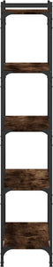 vidaXL - Boekenkast - 5-laags - 80x30x154 - cm - bewerkt - hout - gerookt - eikenkleur