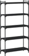vidaXL - Boekenkast - 5-laags - 80x30x154 - cm - bewerkt - hout - zwart