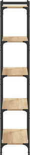 vidaXL - Boekenkast - 5-laags - 80x30x154 - cm - bewerkt - hout - sonoma - eikenkleur