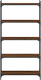 vidaXL - Boekenkast - 5-laags - 80x30x154 - cm - bewerkt - hout - bruin - eikenkleur