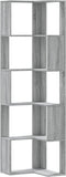 vidaXL - Boekenkast - 5-laags - hoek - 50x50x179 - cm - bewerkt - hout - grijs - sonoma