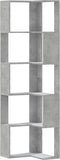 vidaXL - Boekenkast - 5-laags - hoek - 50x50x179 - cm - bewerkt - hout - betongrijs