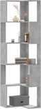 vidaXL - Boekenkast - 5-laags - hoek - 50x50x179 - cm - bewerkt - hout - betongrijs