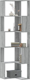 vidaXL - Boekenkast - 5-laags - hoek - 50x50x179 - cm - bewerkt - hout - grijs - sonoma
