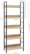 vidaXL - Boekenkast - 5 - schappen - 60x27,6x158,5 - cm - bewerkt - hout - eikenkleur
