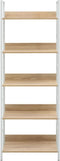 vidaXL - Boekenkast - 5 - schappen - 60x27,6x158,5 - cm - bewerkt - hout - eikenkleur
