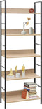 vidaXL - Boekenkast - 5 - schappen - 60x27,6x158,5 - cm - bewerkt - hout - eikenkleur