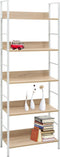 vidaXL - Boekenkast - 5 - schappen - 60x27,6x158,5 - cm - bewerkt - hout - eikenkleur