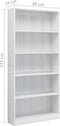 vidaXL - Boekenkast - 5 - schappen - 80x24x175 - cm - bewerkt - hout - hoogglans - wit