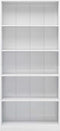 vidaXL - Boekenkast - 5 - schappen - 80x24x175 - cm - bewerkt - hout - hoogglans - wit