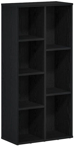 vidaXL - Boekenkast - 50x25x104 - cm - bewerkt - hout - zwart - eikenkleurig