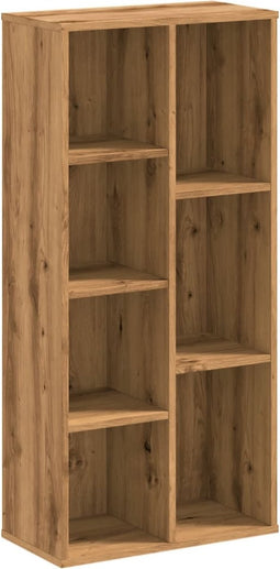 vidaXL - Boekenkast - 50x25x105 - cm - bewerkt - hout - artisanaal - eikenkleurig
